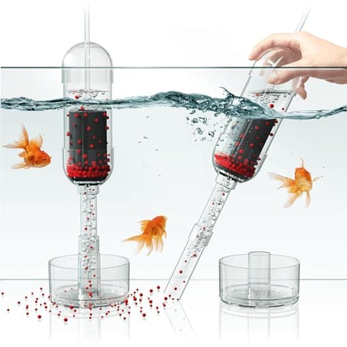 IRUZIO Aquarium Cleaner – 2-in-1 Fish Waste Remover – Automatic & Handheld image