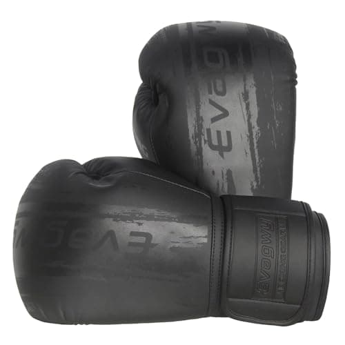 EVAGWY Boxing Gloves for Men and Women，Pro Training Sparring，Suitable for Boxing Kickboxing MMA Fighting，Adult Heavy Punching Bag Gloves，Workout Gloves for Boxing，Muay Thai (Black, 16OZ) image