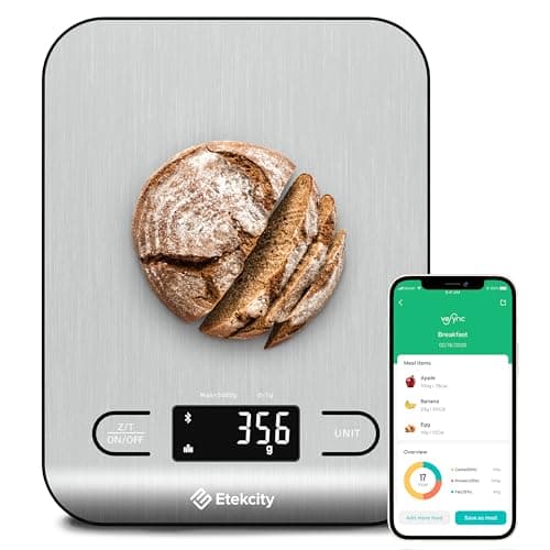 Etekcity Food Nutrition Kitchen Scale, Digital Grams and Ounces for Weight Loss, Baking, Cooking, Keto and Meal Prep, Large, 304 Stainless Steel image