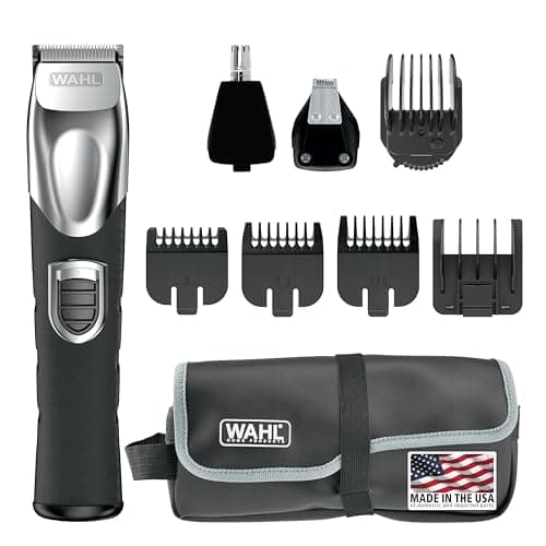 Wahl USA Rechargeable Lithium Ion All in One Beard Trimmer for Men with Detail and Ear & Nose Hair Trimmer Attachment – Model 9854-600B image