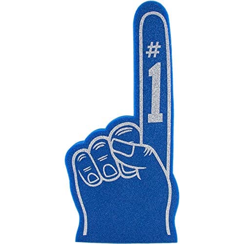 Giant Foam Finger 18 Inch- Number 1 Universal Foam Hand for All Occasions - Cheerleading for Sports - Exciting Vibrant Colors use as Celebration Pom Poms- Great for Sports Events Games School Business image