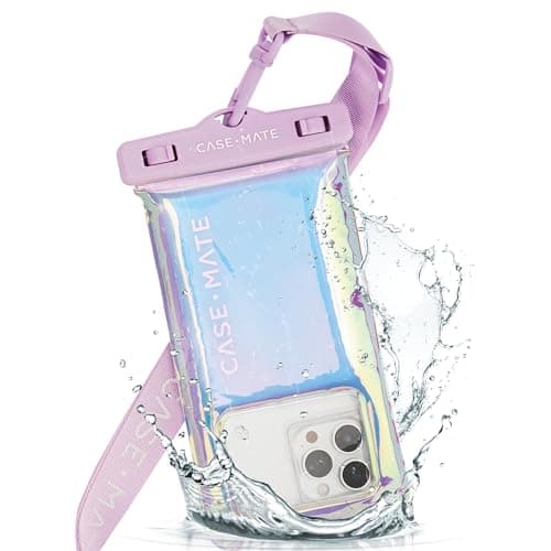Case-Mate Soap Bubble IP68 Waterproof Phone Pouch - Floating Waterproof Phone Case w/Crossbody Lanyard - Cruise Ship Travel Essentials - Compatible w/All Devices - Touchscreen Friendly - Iridescent image