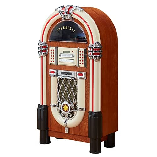 Arkrocket Full Size Jukebox Vinyl Record Player Bluetooth USB SD CD Player Radio Retro Turntable Classic Jukebox (Taurus - Classic) image