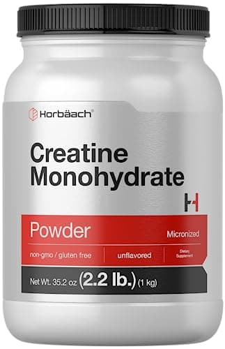 Horbäach Creatine Monohydrate Powder | 2.2lbs (35.2 oz) | Micronized and Unflavored | Vegetarian, Non-GMO, and Gluten Free Supplement image
