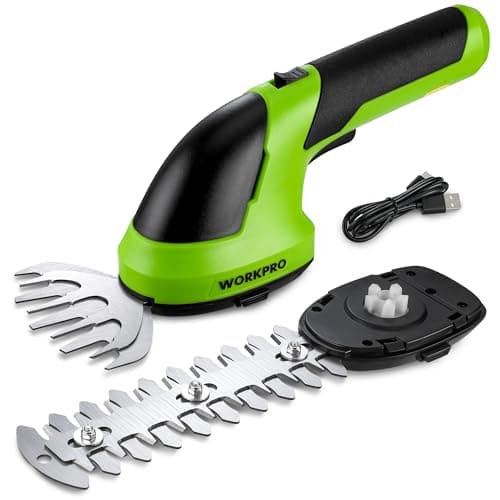 WORKPRO Cordless Grass Shear & Shrubbery Trimmer - 2 in 1 Handheld 7.2V Electric Grass Trimmer Hedge Shears/Grass Cutter Rechargeable Lithium-Ion Battery and Type-C Cable Included image