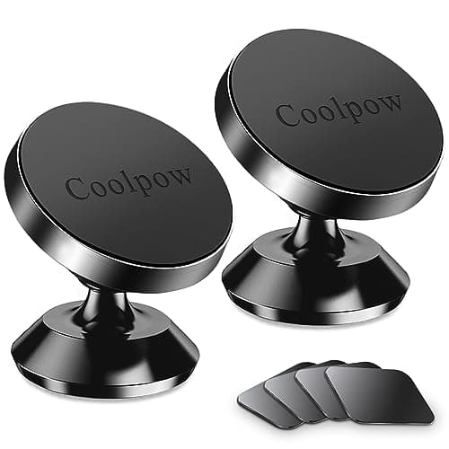 Coolpow 【2-Pack】 Magnetic Phone Holder for Car Phone Holder Mount【Strong Magnet】 Phone Mount for Car Mount for iPhone Magnetic Car Phone Holder【4 Plate】 image
