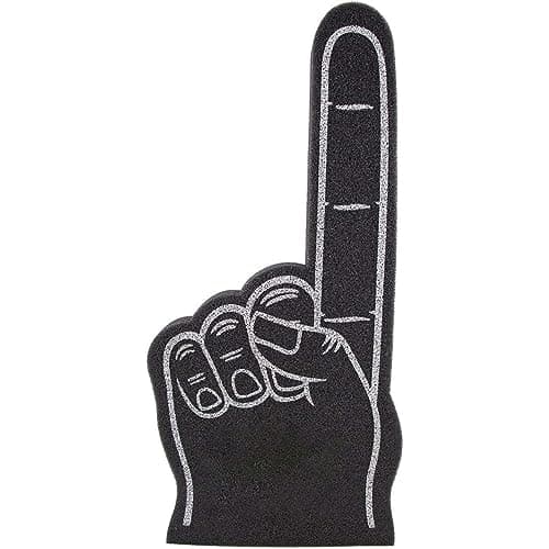 Custom Foam Finger! Great for Bachelor & Bachelorette Parties, Athletics, Local Sport Events, Games, Parties and more - No Minimums Black image