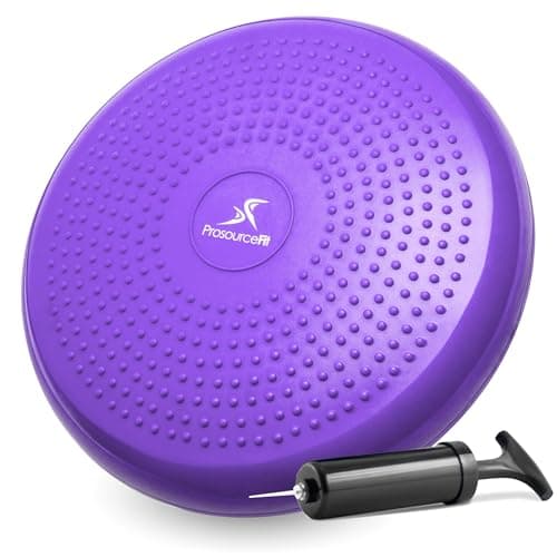 ProsourceFit Core Balance Disc Trainer, 14” Diameter with Pump for Improving Posture, Fitness, Stability image