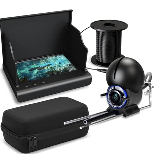 Underwater Fishing Camera, 4.3 Inch LCD and Upgraded HD Lens for Ice Lake Boat Kayak Fishing, Waterproof Fishing Camera Infrared Night Vision Light, Portable Beginner Fish Finder 50ft Cable (Black) image