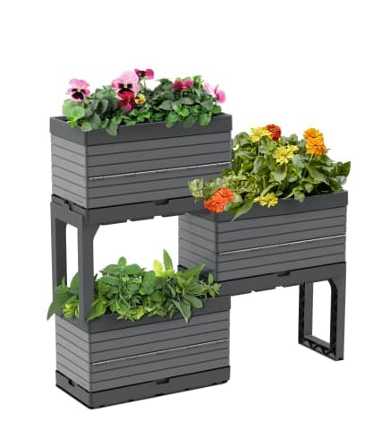 Southern Patio FlexSpace 5-pc. Modular Raised Garden with 3 Collapsible Planter Boxes & 2 Legs image