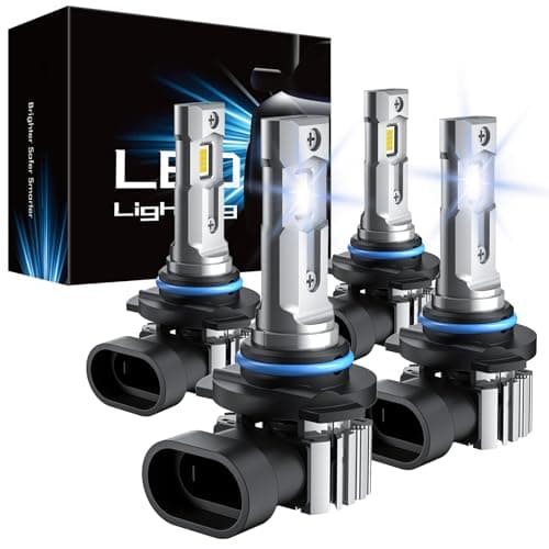 RCJ 9005 9006 Bulbs Combo, 600% Brightness 9005/HB3 High 9006/HB4 Low Dual Beam Bulbs, 6000K Cool White, Plug and Play, IP67 Waterproof, Pack of 4 image