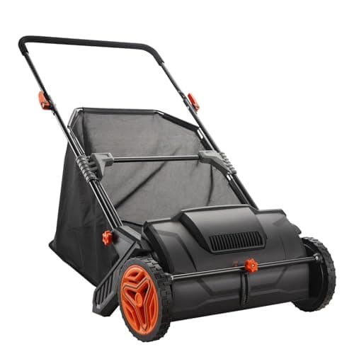 INXXCOROO Push Lawn Sweeper, 21inch Leaf & Grass Collector image