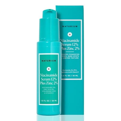 Naturium Niacinamide Face Serum 12% Plus Zinc 2%, Anti-Aging, Pore Minimizer & Dark Spot Corrector with Hyaluronic Acid & Vitamin E, Vegan & Cruelty-Free, 1 oz image