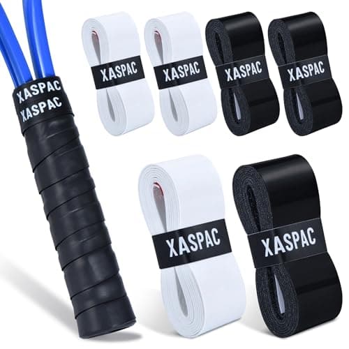 Xaspac 6 Pack High-Performance Tennis Racket Grip Tape - Anti-Slip Tennis Grip Tape, Tennis Racquet Grip Wrap, Super Absorbent Dry Feel Overgrip for Tennis, Pickleball, and Badminton image