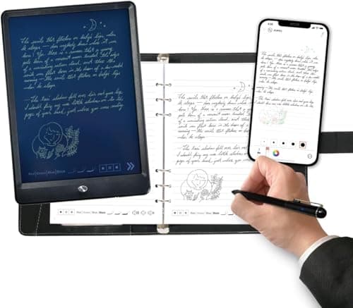 Ophayapen Digital Smart Pen Notebook and Writing Board Set, Real-time Sync for Digitizing, Convert to Text, Storing, and Sharing Paper Notes, Compatible with Smartphone (Android and iOS) image