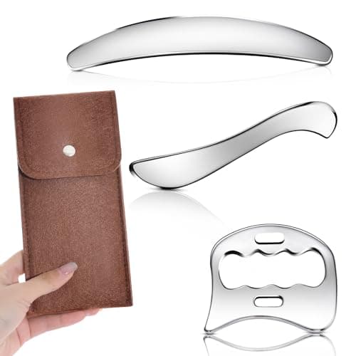 3-in-1 Stainless Steel Gua Sha Muscle Scraper Tool, IASTM Tools, Myofascial Scraping Tools for Physical Therapy, Lymphatic Drainage Massager, Soft Tissue Massage Tool image
