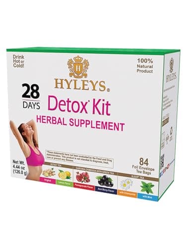 Hyleys Detox Tea for Cleanse – 28 Day Detox Kit with 84 Tea Bags – Garcinia Cambogia, Green Tea, Mint & Chamomile – Supports Weight Loss, Digestion & Sleep image