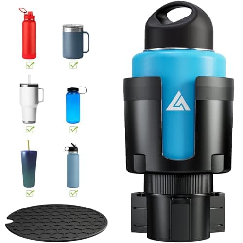 AUJEN Cup Holder Expander for Car - Upgraded Extender Cup Holder w/Offset Option, Adjustable Car Cup Holder Expander, Versatile Car Accessories，Large Bottles & Big Drinks，1 Pieces image