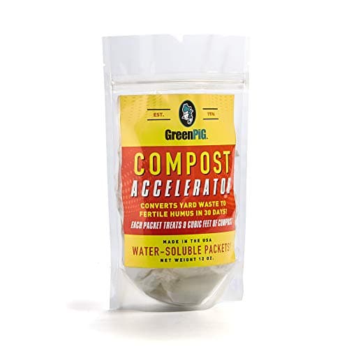 GREEN PIG Compost Accelerator Converts Yard Waste to Fertile Humus in 30 Days and Helps Control Odors Associated with Compost Piles, 1 Bag (12 Dissolvable Packets) image