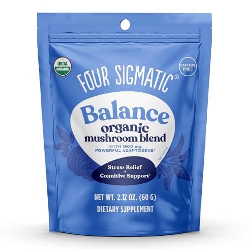 Four Sigmatic Adaptogen and Mushroom Blend Balance Mix | Adaptogen Supplement with Ashwagandha, Moringa, Holy Basil, Reishi, Chaga and More | Natural Stress Relief and Immune Support Supplement image