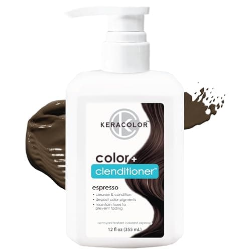 Keracolor Color + Clenditioner 3-in-1 Color-Depositing Conditioner, Gently Cleanses & Conditions, Semi-Permanent Espresso Hair Color, 12 Fl Oz image