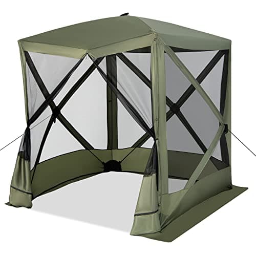 Tangkula 6.7x6.7 Ft Pop Up Gazebo with Netting, Portable Screen Tent with 4 Sided Mesh Walls, 2 Sunshade Cloths, UV 50+ Instant Canopy Shelter with Carry Bag for Camping, Lawn, Backyard image