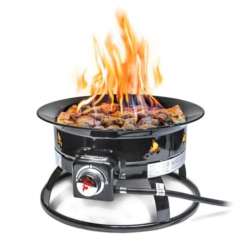 Outland Living Portable Propane Fire Pit, 19-inch, 58,000 BTU Smokeless Gas Firebowl | Perfect for Camping, Patio, Backyard, Tailgating, Deck, RV| Black 823 Standard image