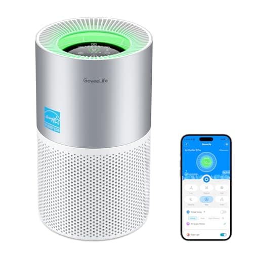 GoveeLife Smart Air Purifier for Homes and Large Rooms with Detachable Pre-filter, Air Quality Monitor, Covers up to 1162ft², PM2.5 Sensor, App & Alexa Control for Pet Hair, Pollen, Dust, and Smoke image