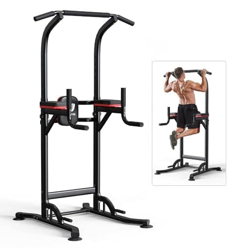 Wesfital Pull Up Bar Dip Bar Dip Station, Power Tower Dip Stand Multi-Function Workout Station Fitness Exercise Equipment for Men Women Home Gym image