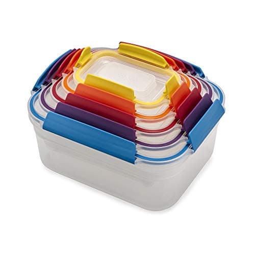 Joseph Joseph Nest Lock Plastic BPA Free Food Storage Container Set with Lockable Airtight Leakproof Lids, 10-Piece, Multi-Color image