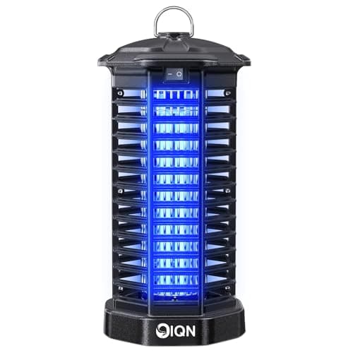 Bug Zapper Outdoor, Plug in Electric Mosquito Fly Zapper w/ 15W Light & 4200V Grid & on/Off Switch, Mosquito Traps & Killer for Indoor, Kitchen, Patio, Backyard and More (Black) image