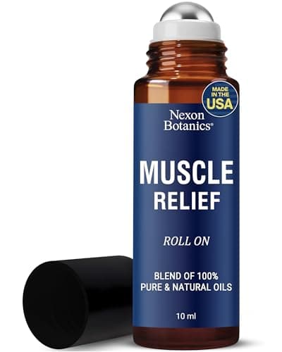Muscle Relief Essential Oil Roll-On 10 ml - Pure Natural Blend for Sore Muscles, Aches & Recovery - Easy Roller for Athletes & Active Lifestyles - Nexon Botanics image