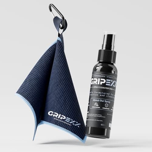 GRIPEXX 2 in 1 Sports Shoe Grip Spray with Sport Towel, Provides Traction & Rejuvenates Soles. Multipurpose Grip Spray for Cleaning & Improving Basketball Shoe Grip. Anti Slip & Performance Enhancer image