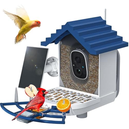 Smart Bird Feeder with Camera Solar Powered & AI Bird Identification, 2.4Ghz WiFi Bird feeders for Outdoors, 2K Hd Live Video, Instant Arrival Alerts - Best Gifts for Bird Lovers image