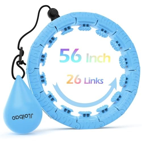 JLoibao Weighted Hula Circle with 26 Links(56 Inch) for Adults Weight Loss, Infinity Fitness Hoop Plus Size, for Women Smart Exercise Equipment image