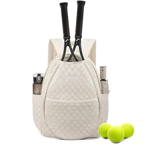 Sucipi Tennis Bags for Women, Lightweight Quilted Tennis Racket Bag, Large Capacity Tennis Backpack for Tennis Racquet, Pickleball Paddles, Badminton image