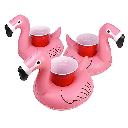 GoFloats Inflatable Pool and Hot Tub Drink Holders (3 Pack) (Choose - Unicorn, Flamingo, Palm Tree and More) image