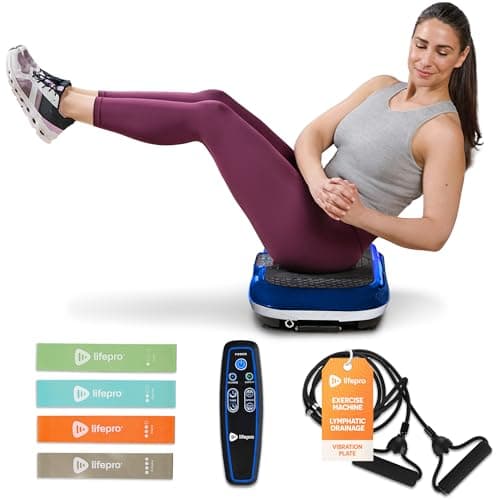 LifePro Vibration Plate Exercise Machine - Whole Body Workout Vibration Fitness Platform w/ Loop Bands - Home Training Equipment - Remote, Balance Straps, Videos & Manual image