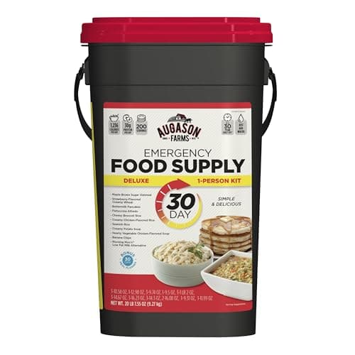 Augason Farms 30-Day 1-Person Standard Emergency Food Supply Kit, Survival Food, Just Add Water, 200 Servings image