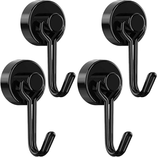 Tohoer Magnetic Hooks, Neodymium Magnets Hook Heavy Duty 30LBS with Rust Proof for Fridge, Refrigerator, Oven, Grill, BBQ, Key, Tools Holder, Kitchen, Outdoor, Hanging Wreaths, Utensil Hangers image
