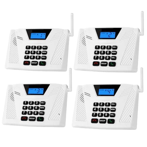 Intercoms Wireless for Home Upgrade 2024, Hands Free Intercom 5300 Feet Range, Real Time Two Way Communication Full Duplex Intercom System for Office Hotel House with Group Call(4 Pack) image