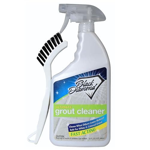 Black Diamond Ultimate Grout Cleaner: Best Cleaner for Tile,Ceramic,Porcelain, Marble Acid-Free Safe Deep Cleaner & Stain Remover for Even The Dirtiest Grout. (1-Quart/1-Brush) image