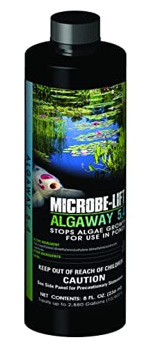 MICROBE-LIFT ALGA08 Algaway 5.4 Algae Control Treatment for Ponds and Water Gardens, Safe for Koi Fish, Goldfish, Plants, and Decorations, 8 Ounces image