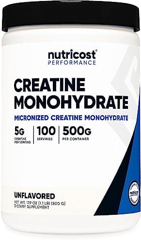 Nutricost Creatine Monohydrate Micronized Powder 500G, 5000mg Per Serv (5g) - 100 Servings, 17.9 Oz image