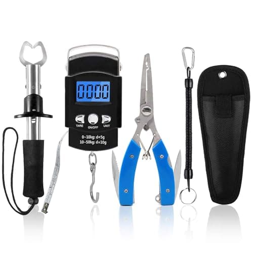 XBLACK Fishing Tool Kit Fishing Pliers Fish Gripper Fishing Scale Fish Grip Tools Set Saltwater Resistant Fishing Gear (Simple Set - A) image