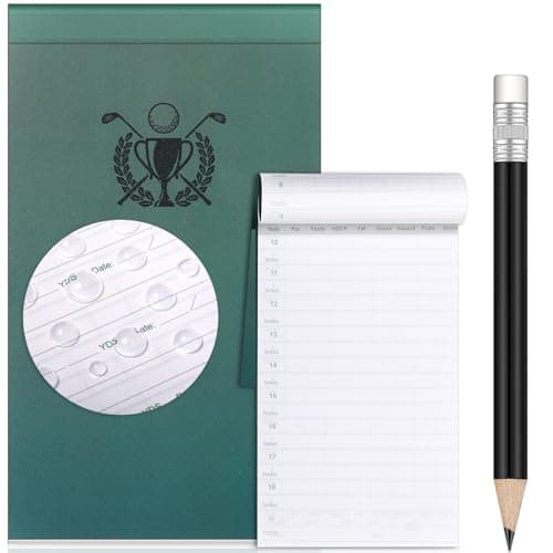 Yexiya Waterproof Golf Scorecard Book with Pencil Yardage Book All Weather Notebook Golf Gifts Log Pocket Score Notebook for Men, Sports Outdoor Club Accessories(Green) image