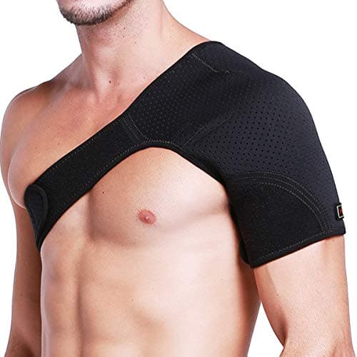 Hueglo Right Shoulder Brace for Women Men Rotator Cuff, Adjustable Shoulder Support for Shoulder Pain Relief，Dislocated AC Joint, Labrum Tear, Sprain, Soreness, Bursitis, Tendinitis, Shoulder Support Strap image