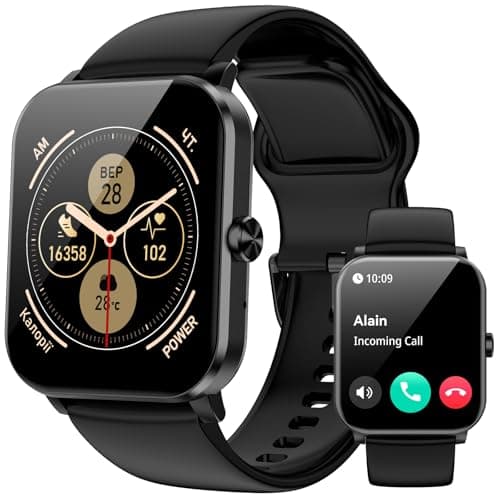 Smart Watch, Smartwatches for Men Women, 1.85"HD Fitness Tracker (Answer/Make Calls), 120+ Sport Modes, IP68 Waterproof Fitness Watch, Heart Rate/Sleep Monitor, Smartwatch Compatible Android iOS image