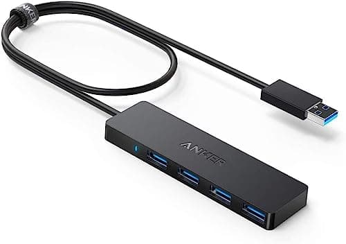 Anker USB Hub 4 Ports, Multiple USB 3.0 Hub, USB Splitter for Laptop, Extender for A Port Laptop, PC, Desktop and More [Charging Not Supported](2ft USB-A) image