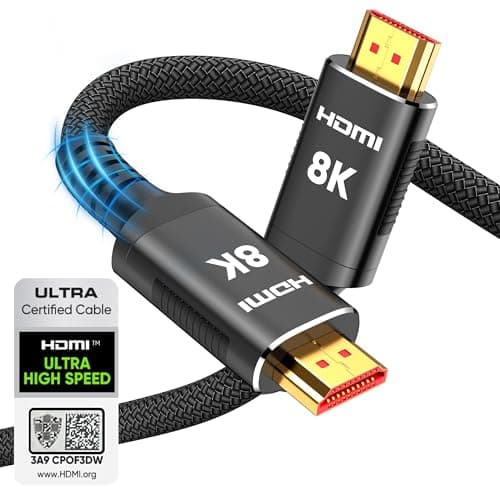 Snowkids 8K Certified HDMI 2.1 Cable 10 ft, 48Gbps Ultra High-Speed HDMI Cables Cord, 10K 8K@60Hz, 4K@120Hz Compatible for TV/Laptop/Monitor/PS5/Xbox/Projector/Entertainment/Sound System & More image